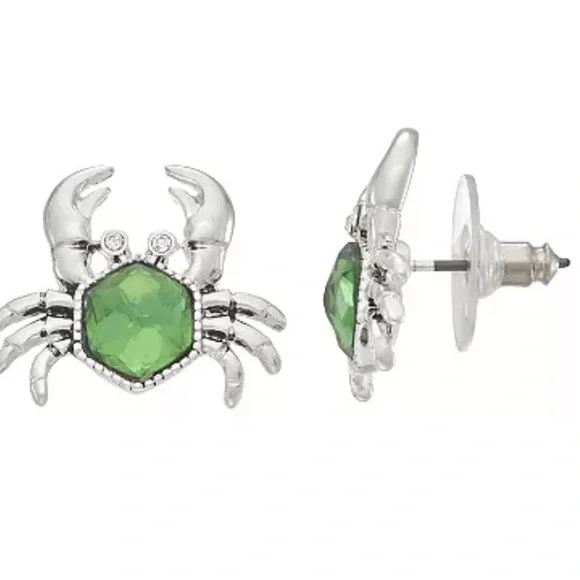 🆕 🎉HP🎉Napier Silver Tone Sea Crab Stud Earrings - Picture 1 of 3